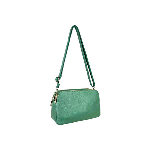 Bolso Bandolera de Piel con Varios Compartimentos para Mujer