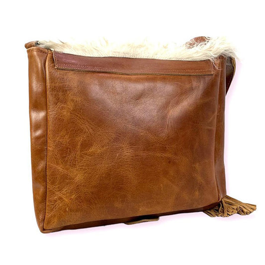 Bolso Boho de Hombro y Piel Auténtica Artesanal