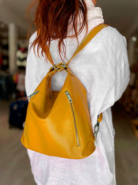 Bolso Convertible en Mochila Piel Auténtica