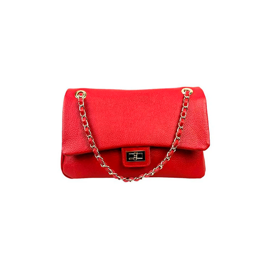 Bolso de Hombro Piel Italiana Grande y Elegante