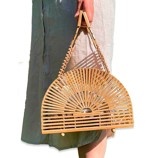 Bolso de Mano Bambú Media Luna