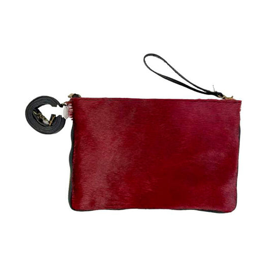 Bolso de Mano Boho de Piel con Pelo Natural