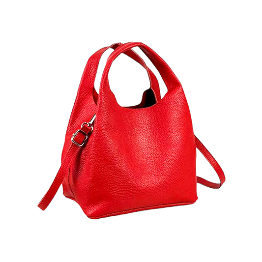 Bolso De Mano de Piel con Bolsito Organizador