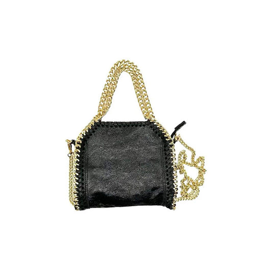 Bolso de Mano de Piel Metalizada con Asa de Cadena