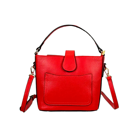 Bolso de Mano Piel con Bolsillo Delantero