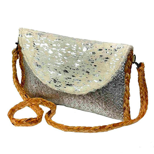 Bolso de Mano Rafia y Piel Estilo Boho Grande