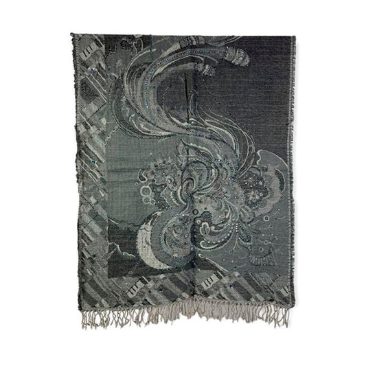 Bufanda de Lana Pasmina Estampado Boho