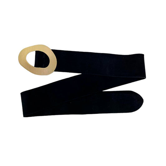 Cinturón de Piel de Ante Italiana con Hebilla de Metal