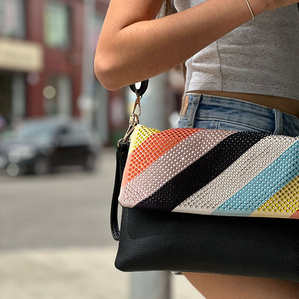 Bolso Bandolera Multicolor con Piedras