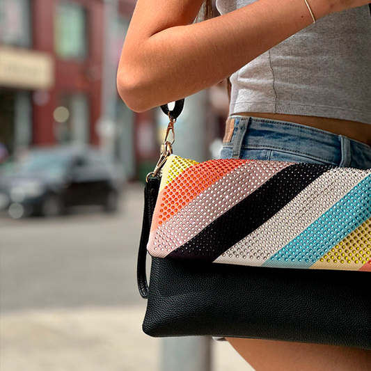 Bolso Bandolera Multicolor con Piedras