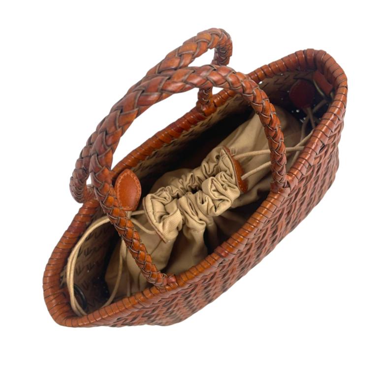 Bolso trenzado marron cuero de mano de piel para mujer regalo rebajas