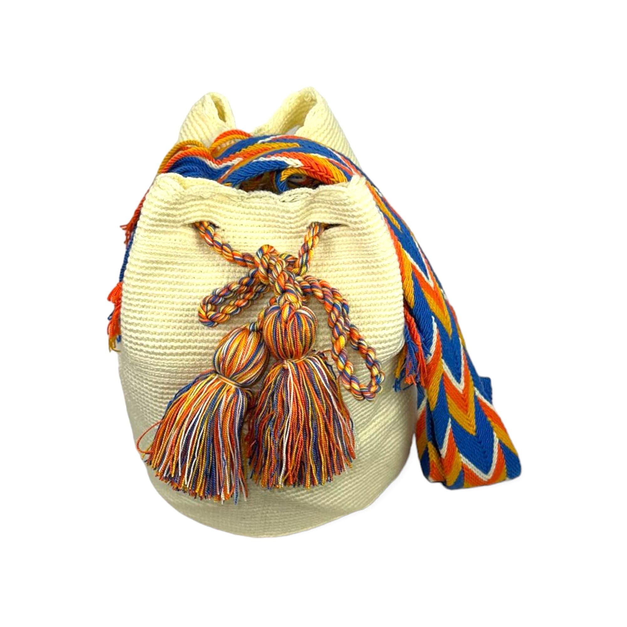 Bolso Wayuu Grande Artesanal con Estampado Liso
