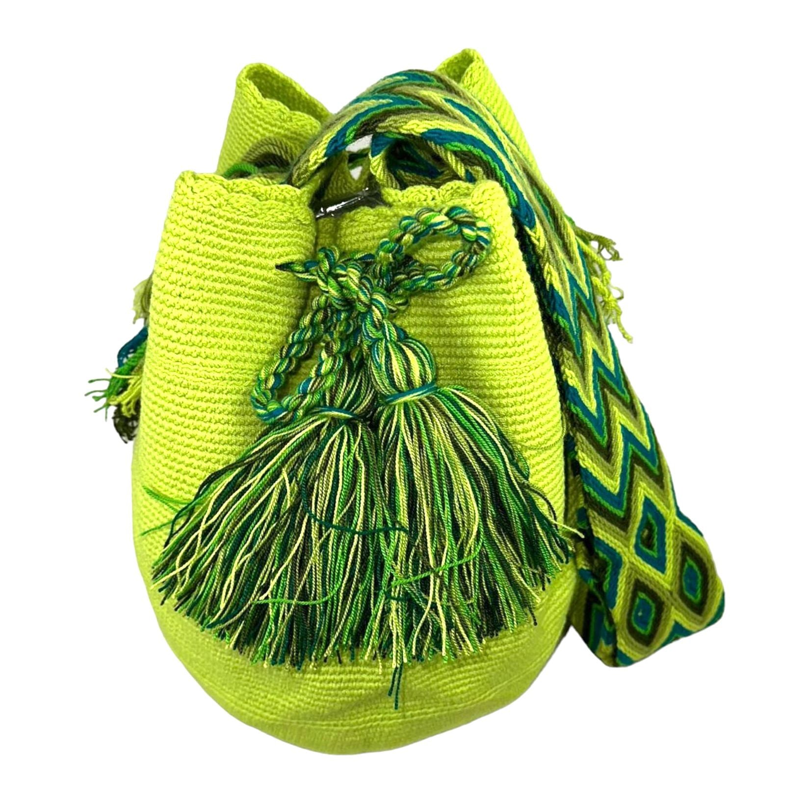 Bolso Wayuu Grande Artesanal con Estampado Liso