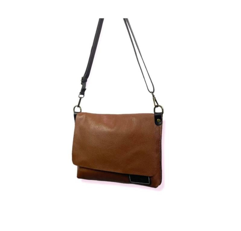Bolso Bandolera de Piel Estilo Casual con Solapa y Cremallera
