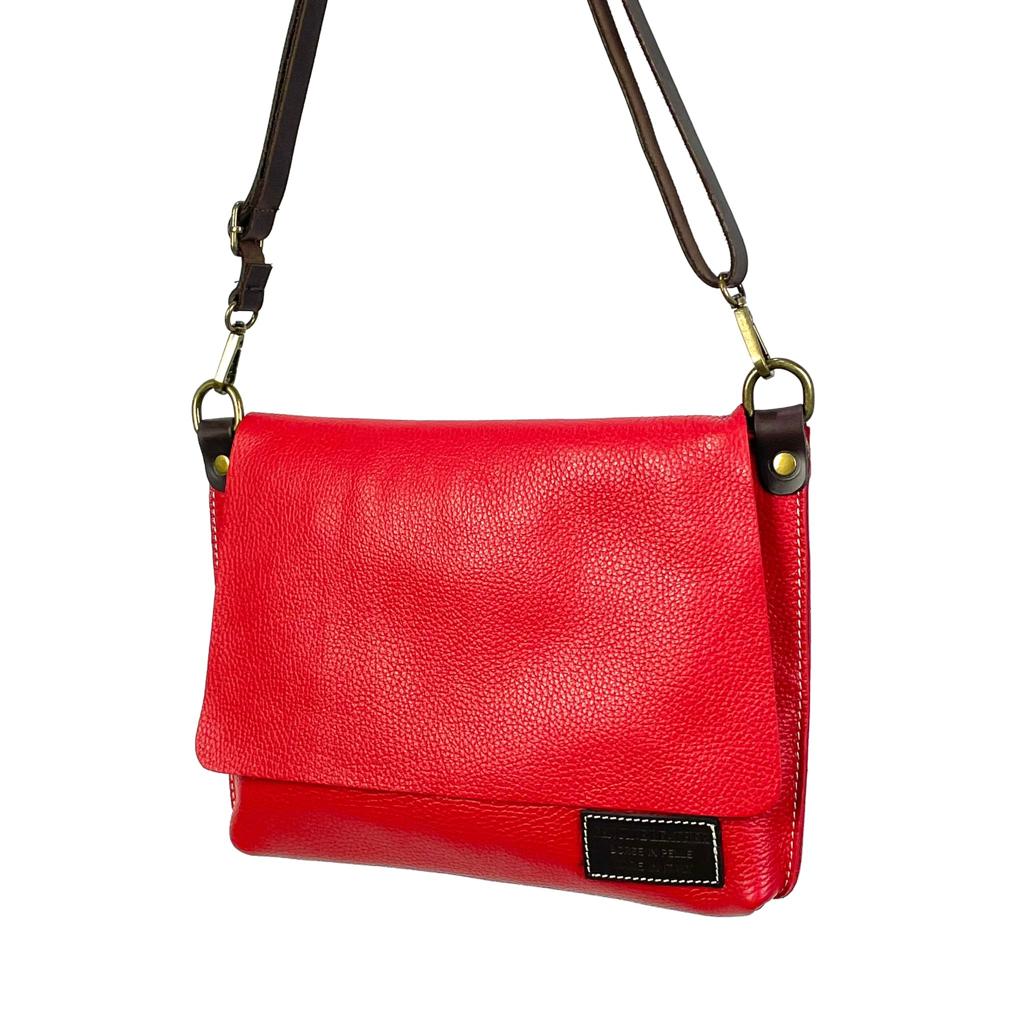 Bolso Bandolera de Piel Estilo Casual con Solapa y Cremallera