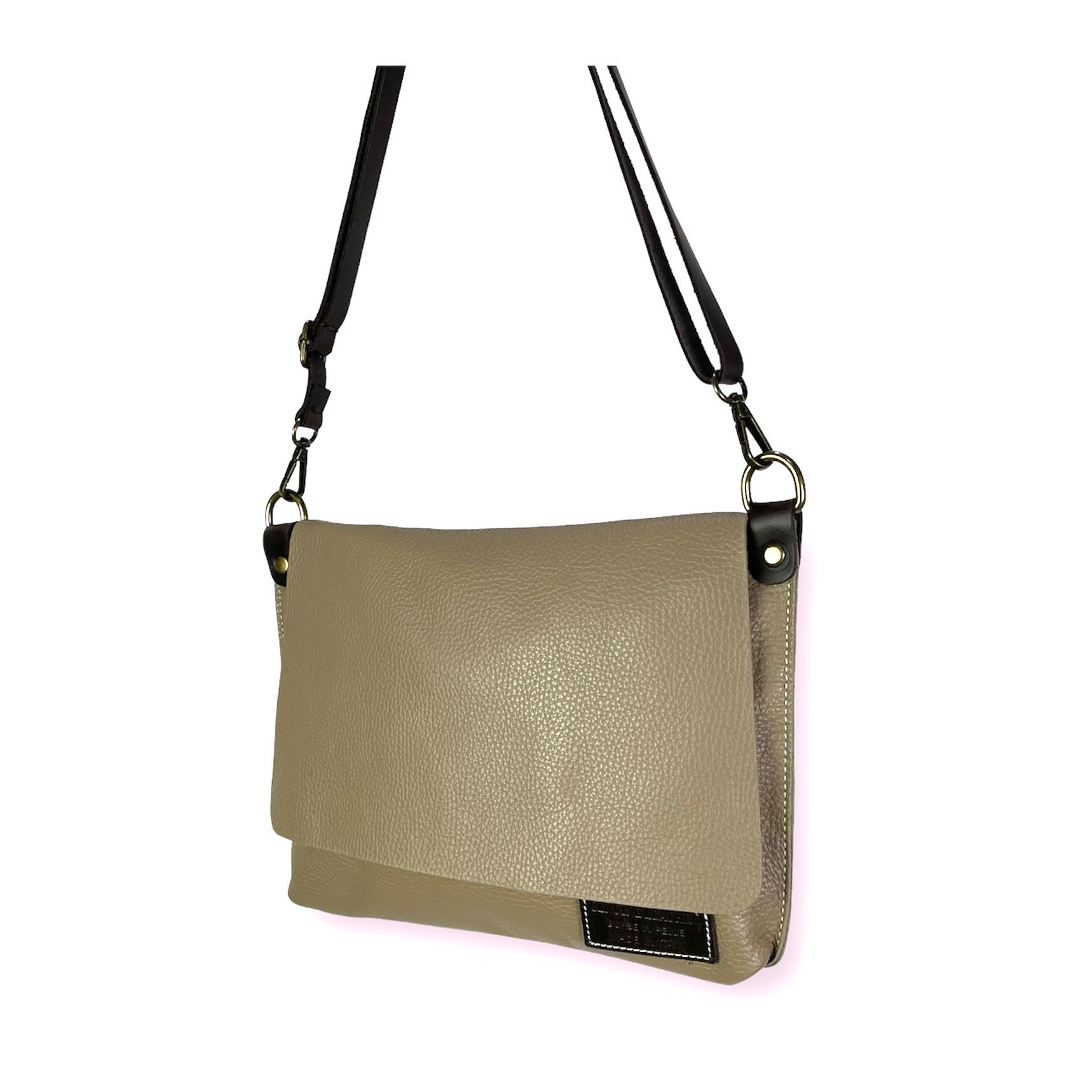 Bolso Bandolera de Piel Estilo Casual con Solapa y Cremallera