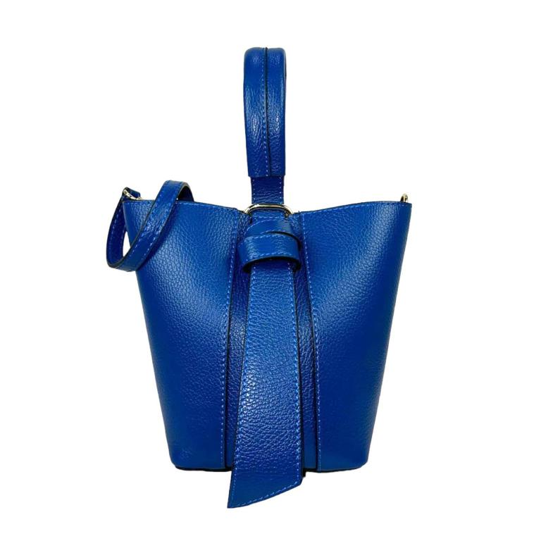 Bolso Bucket Piel Italiana con Bolso Interior y Lazo