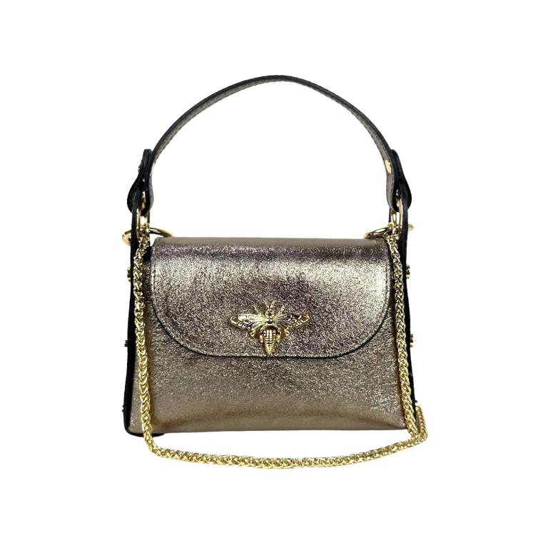 Bolso Piel Metalizado de abeja con Tachuelas para Mujer Énvo