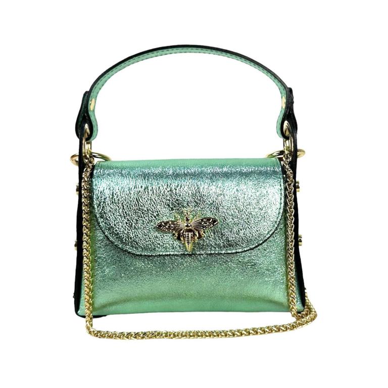 Bolso Piel Metalizado de abeja con Tachuelas para Mujer Énvo