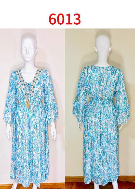 Vestido Largo y Elegante de Seda para Mujer con Mangas y Fabricado en India