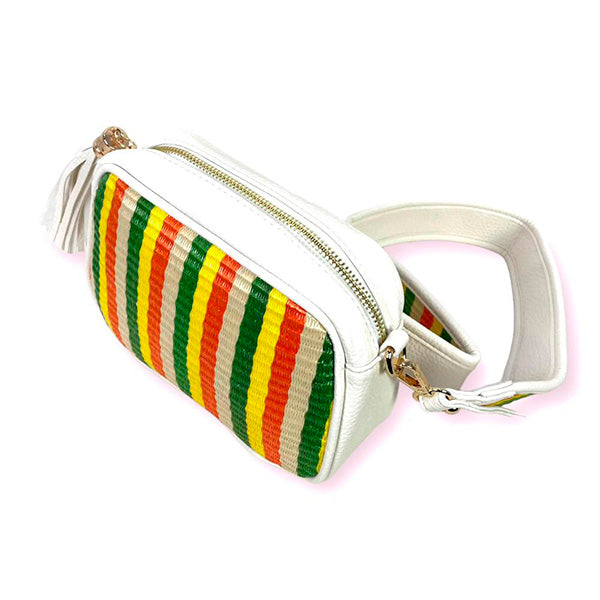 Bandolera con Borla y Estampado de Rayas