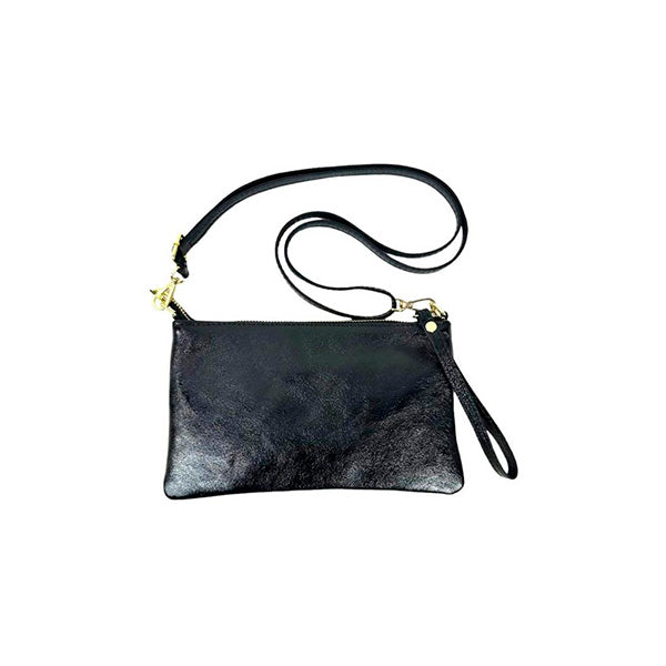 Bolso Bandolera Pequeño de Piel Metalizada para Mujer