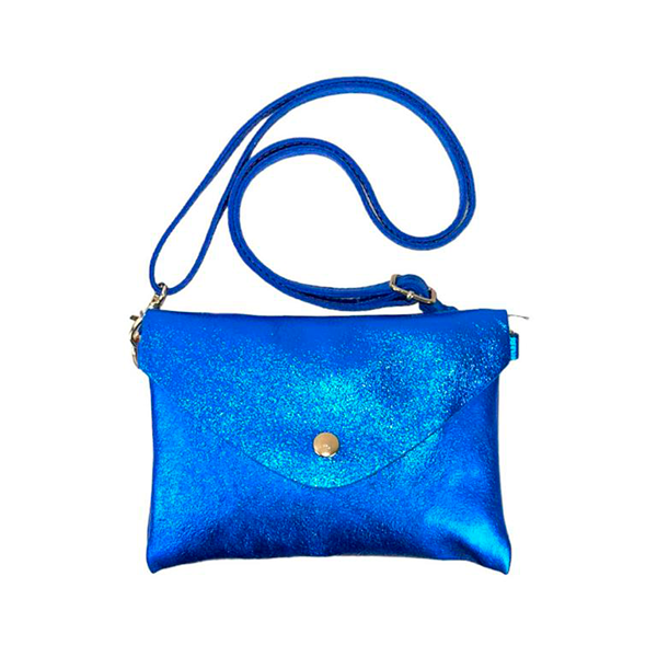 Bolso Bandolera Pequeño de Piel Metalizada Italiana