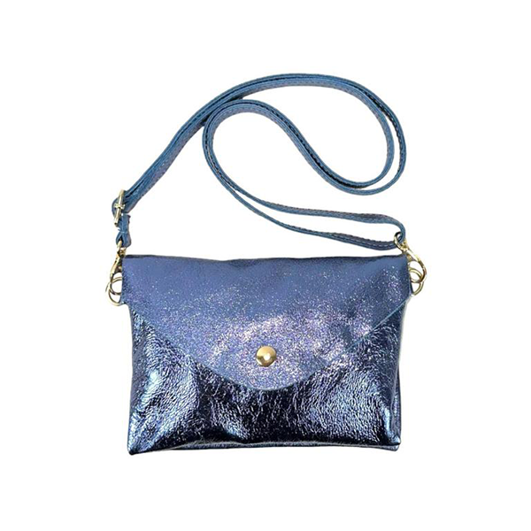 Bolso Bandolera Pequeño de Piel Metalizada Italiana