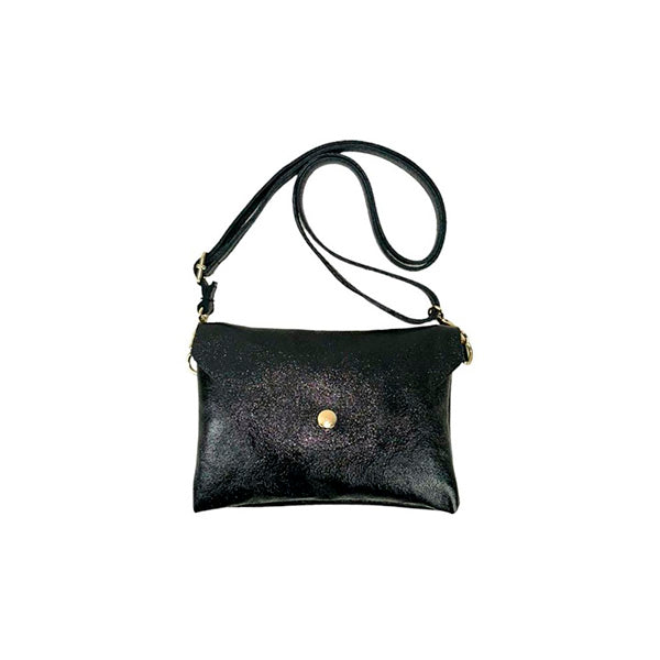Bolso Bandolera Pequeño de Piel Metalizada Italiana