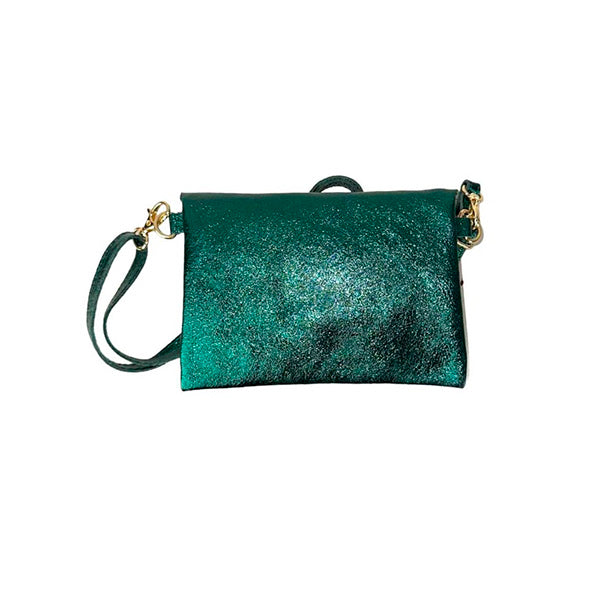 Bolso Bandolera Pequeño de Piel Metalizada Italiana