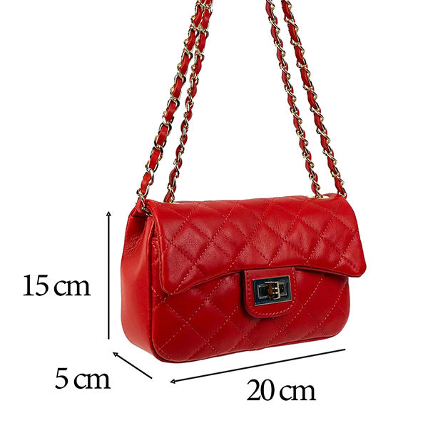 Bolso Bandolera Acolchada de Piel con Solapa y Broche