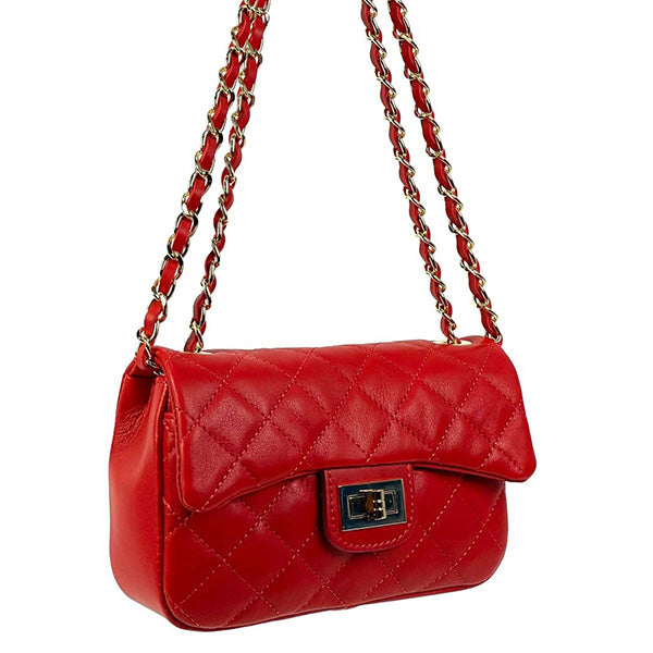 Bolso Bandolera Acolchada de Piel con Solapa y Broche