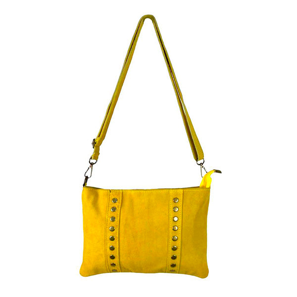 Bolso Bandolera Piel Italiana con Tachuelas