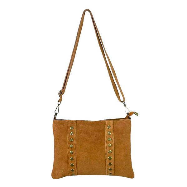 Bolso Bandolera Piel Italiana con Tachuelas