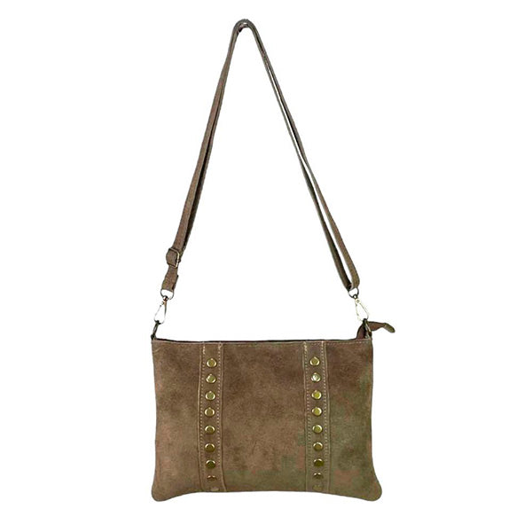 Bolso Bandolera Piel Italiana con Tachuelas