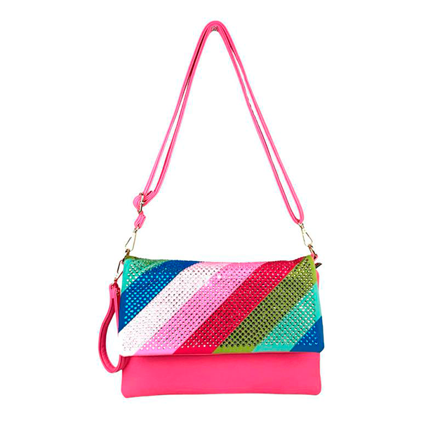 Bolso Bandolera Multicolor con Piedras