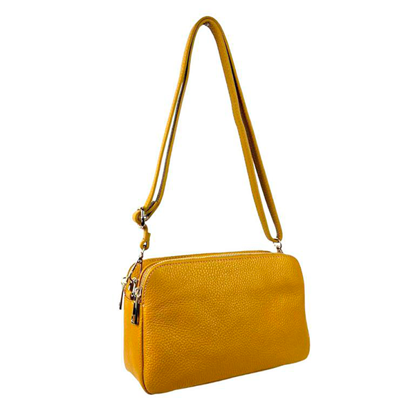 Bolso Bandolera de Piel con Varios Compartimentos para Mujer