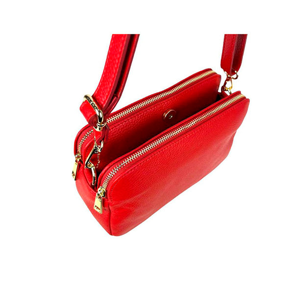 Bolso Bandolera de Piel con Varios Compartimentos para Mujer