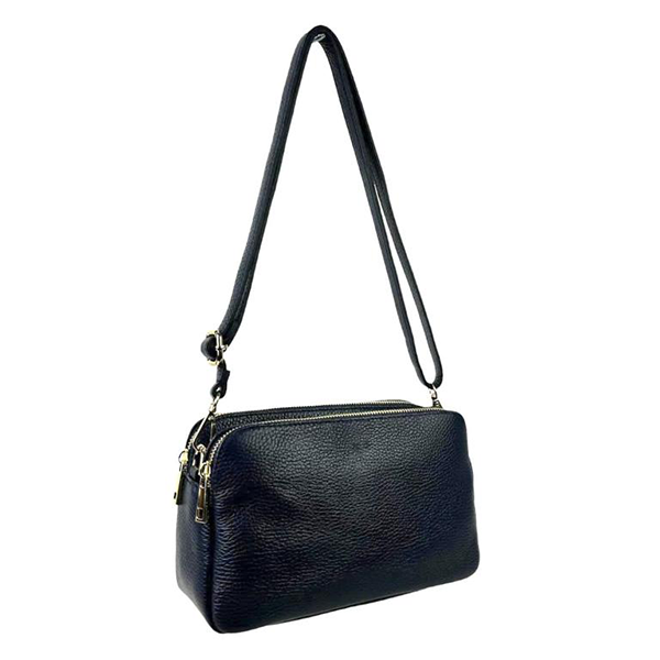 Bolso Bandolera de Piel con Varios Compartimentos para Mujer
