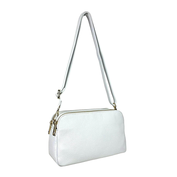 Bolso Bandolera de Piel con Varios Compartimentos para Mujer