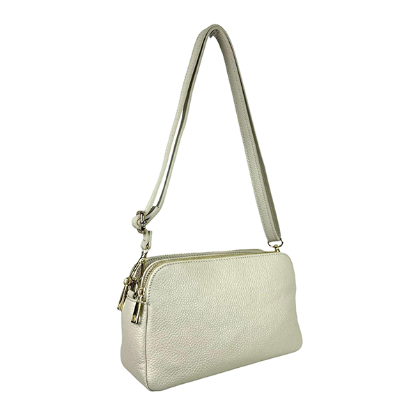 Bolso Bandolera de Piel con Varios Compartimentos para Mujer