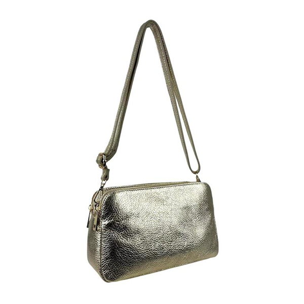 Bolso Bandolera de Piel con Varios Compartimentos para Mujer