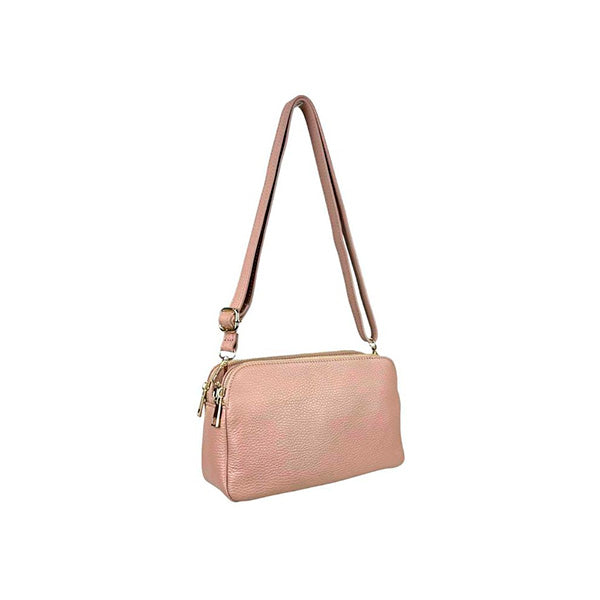 Bolso Bandolera de Piel con Varios Compartimentos para Mujer