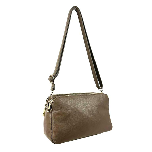 Bolso Bandolera de Piel con Varios Compartimentos para Mujer