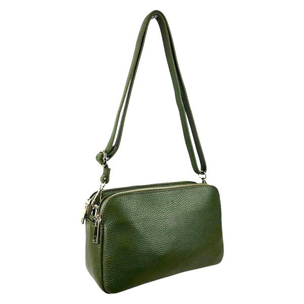 Bolso Bandolera de Piel con Varios Compartimentos para Mujer