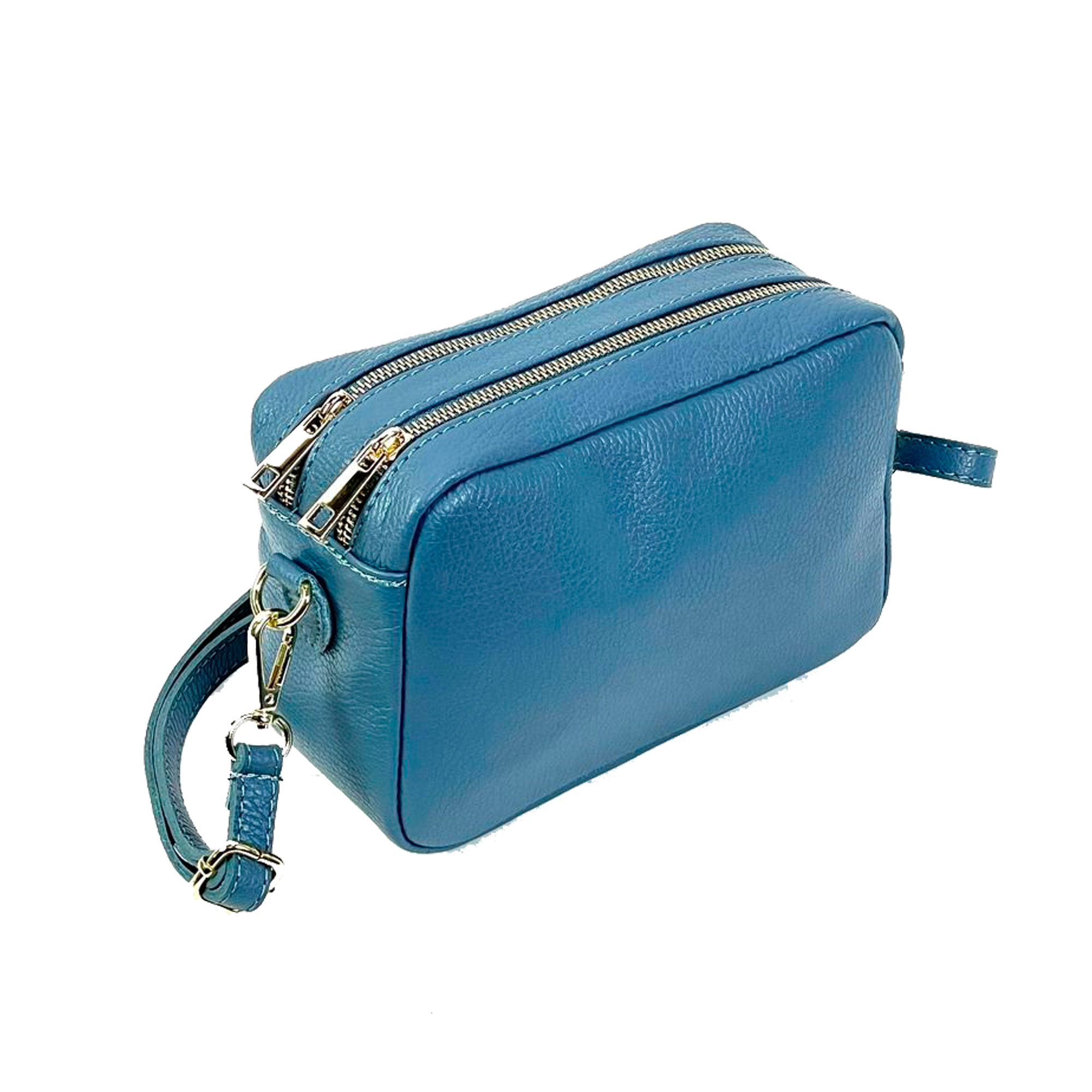 Bolso Bandolera de Piel de Grano con Varios Compartimentos