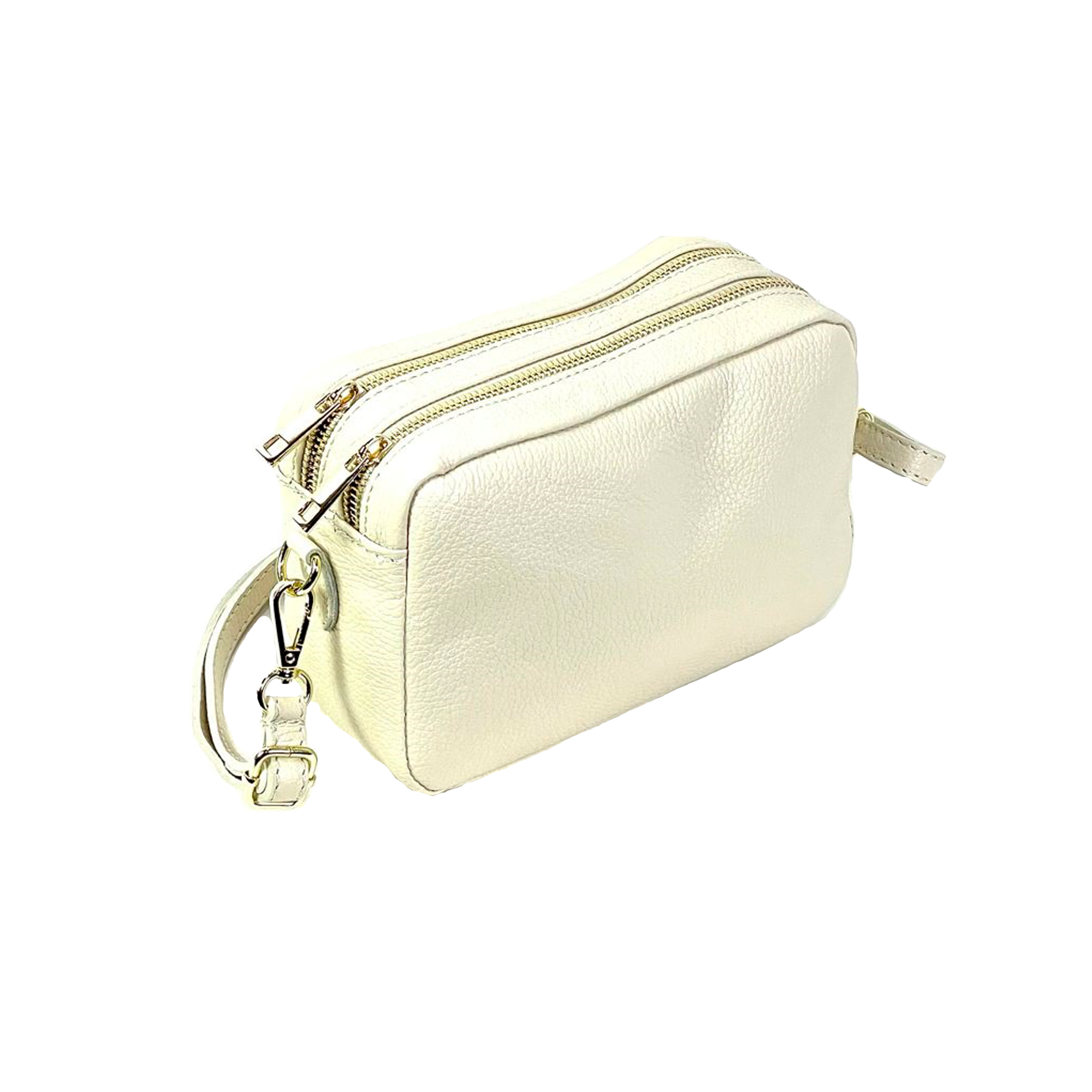 Bolso Bandolera de Piel de Grano con Varios Compartimentos