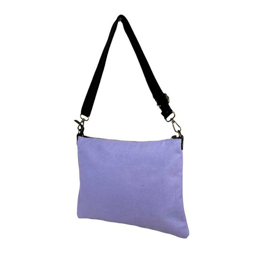 Bolso Bandolera Pequeño de Lona con Asas de Piel