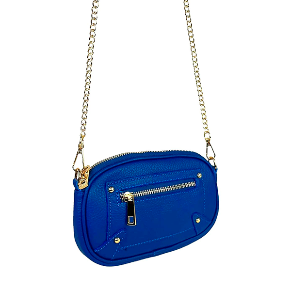 Bolso Bandolera Piel Pequeño con Cadena Dorada Larga