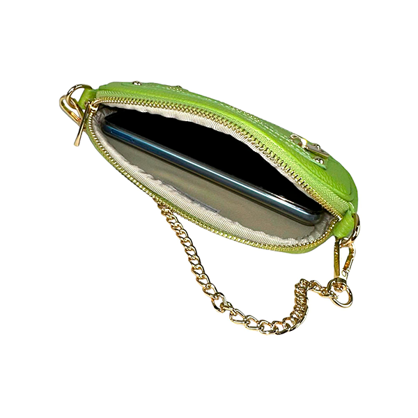 Bolso Bandolera Piel Pequeño con Cadena Dorada Larga